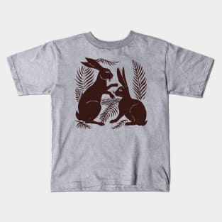 William de Morgan Hares or Rabbits Green and Brown Kids T-Shirt